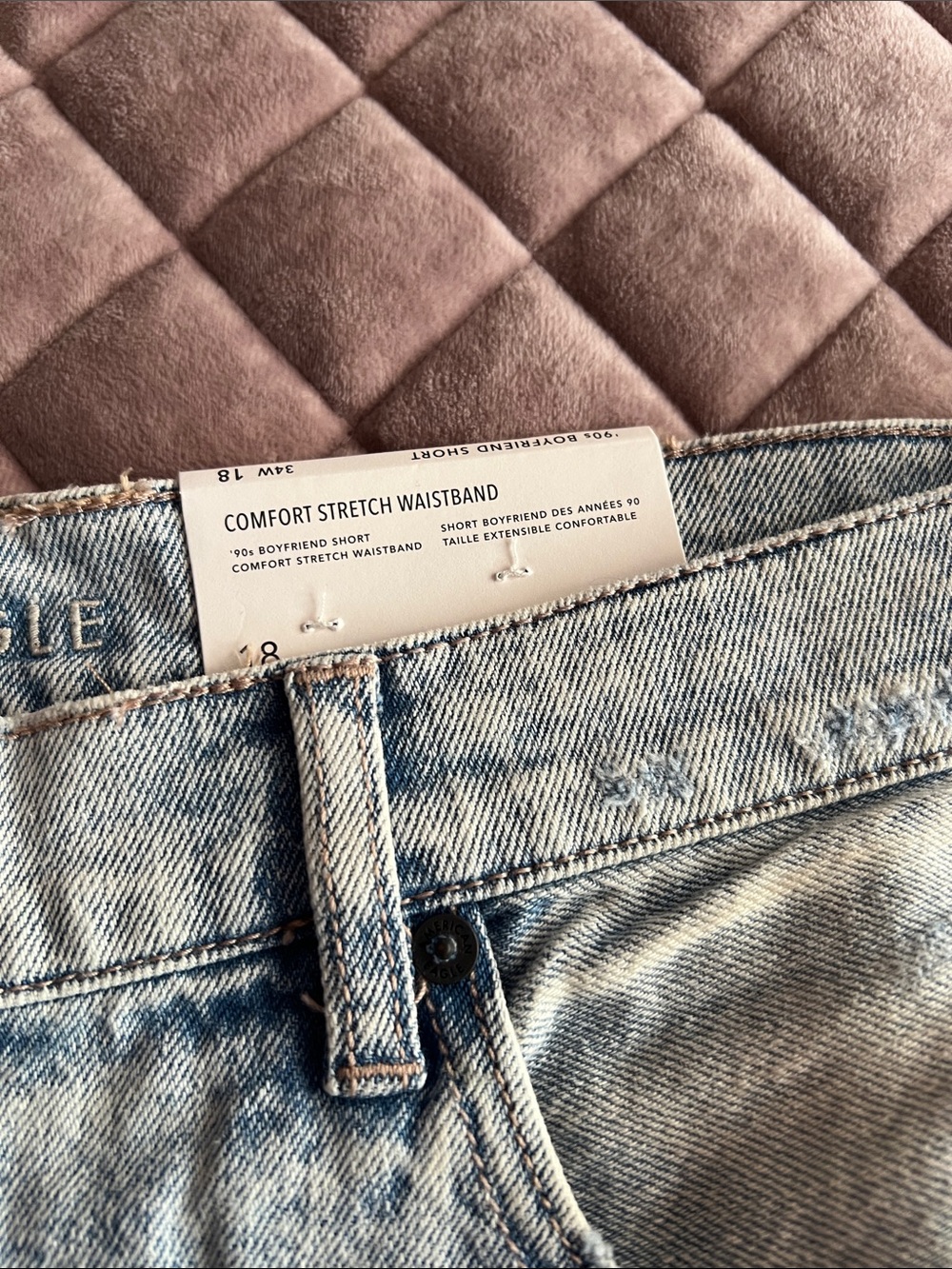 American Eagle Outfitters Light Blue Distressed Denim Cutoff Shorts - Picture 2 of 5